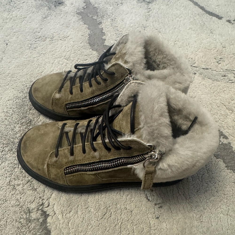 Giuseppe Zanotti Faux Fur Lined High-Top Sneakers